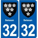 32 Masseube blason ville autocollant plaque stickers