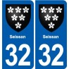 32 Masseube blason ville autocollant plaque stickers