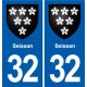 32 Masseube blason ville autocollant plaque stickers