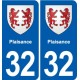 32 Masseube blason ville autocollant plaque stickers