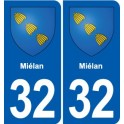 32 Masseube blason ville autocollant plaque stickers