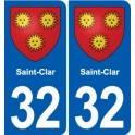 32 Masseube blason ville autocollant plaque stickers