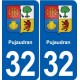 32 Masseube blason ville autocollant plaque stickers