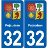 32 Masseube blason ville autocollant plaque stickers