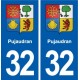32 Masseube blason ville autocollant plaque stickers