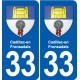 33 Blanquefort blason ville autocollant plaque stickers