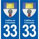 33 Blanquefort blason ville autocollant plaque stickers