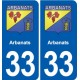 33 Blanquefort blason ville autocollant plaque stickers