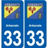 33 Blanquefort blason ville autocollant plaque stickers