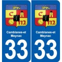 33 Blanquefort blason ville autocollant plaque stickers