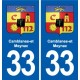33 Blanquefort blason ville autocollant plaque stickers