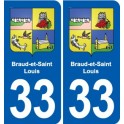 33 Blanquefort blason ville autocollant plaque stickers