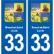 33 Blanquefort blason ville autocollant plaque stickers