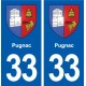 33 Blanquefort blason ville autocollant plaque stickers