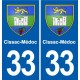 33 Blanquefort blason ville autocollant plaque stickers