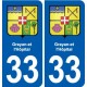 33 Blanquefort blason ville autocollant plaque stickers