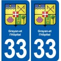 33 Grayan and the Hospital's coat of arms city sticker, plate sticker
