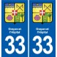 33 Blanquefort blason ville autocollant plaque stickers