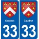 33 Blanquefort blason ville autocollant plaque stickers