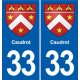 33 Blanquefort blason ville autocollant plaque stickers