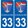 33 Blanquefort blason ville autocollant plaque stickers