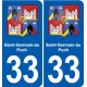 33 Blanquefort blason ville autocollant plaque stickers