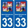 33 Blanquefort blason ville autocollant plaque stickers