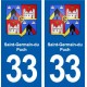 33 Blanquefort blason ville autocollant plaque stickers