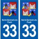 33 Blanquefort blason ville autocollant plaque stickers