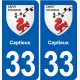 33 Blanquefort blason ville autocollant plaque stickers