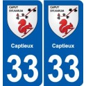 33 Blanquefort blason ville autocollant plaque stickers