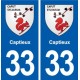 33 Blanquefort blason ville autocollant plaque stickers