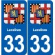 33 Blanquefort blason ville autocollant plaque stickers