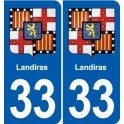 33 Blanquefort blason ville autocollant plaque stickers