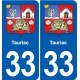 33 Blanquefort blason ville autocollant plaque stickers