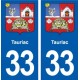 33 Blanquefort blason ville autocollant plaque stickers