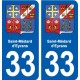 33 Blanquefort blason ville autocollant plaque stickers