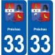 33 Blanquefort blason ville autocollant plaque stickers