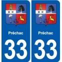 33 Blanquefort blason ville autocollant plaque stickers