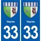 33 Blanquefort blason ville autocollant plaque stickers