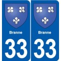 33 Blanquefort blason ville autocollant plaque stickers