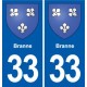 33 Blanquefort blason ville autocollant plaque stickers