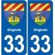 33 Blanquefort blason ville autocollant plaque stickers