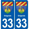 33 Blanquefort blason ville autocollant plaque stickers