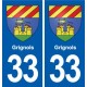 33 Blanquefort blason ville autocollant plaque stickers