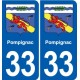 33 Blanquefort blason ville autocollant plaque stickers