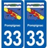33 Blanquefort blason ville autocollant plaque stickers
