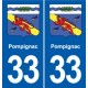 33 Blanquefort blason ville autocollant plaque stickers