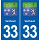 33 Vertheuil coat of arms, city sticker, plate sticker