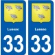 33 Blanquefort blason ville autocollant plaque stickers